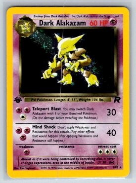 Dark Alakazam (1) 1st Edition Holofoil Holo Rare Team Rocket 01/82 NM