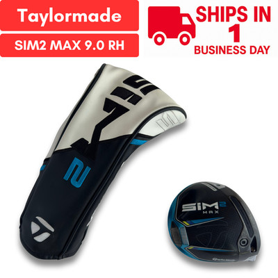 TaylorMade SIM2 MAX 9 Grad Driver Kopf nur rechte Hand Headcover GEBRAUCHT SC...