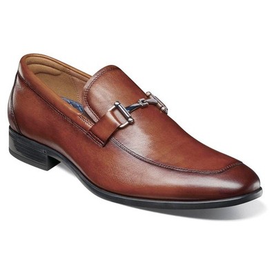 Florsheim Zaffiro Cognac Smooth Leather Moc Toe Horse Bit Loafer (USA Men Size)