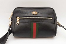 Gucci Black Leather Web Ophidia Crossbody Bag Eb0326oxzde