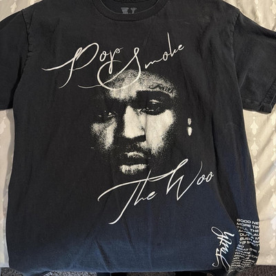 Pop Smoke  x VLONE Black Double-Sided Graphic Print Crew Neck Tee Size M