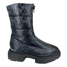 DKNY Womens Fiza Zip Up Winter Boots Black Lo...