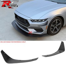 Fits 24-26 Ford Mustang Ecoboost Ikon Front Bumper Canards Pp Carbon Fiber Print