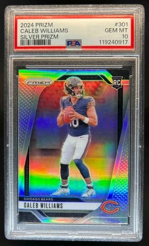2024 Prizm Caleb Williams RC Silver Rookie #301 Bears PSA 10