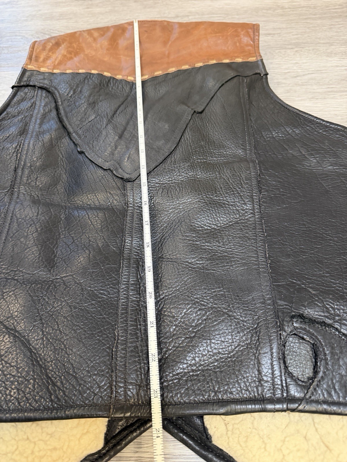 Handmade Oakridge Oregon Shearling Leather Vest Buffalo Nickel Motorcycle Vest L image 3