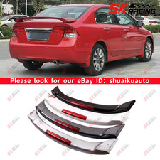 Abs For Honda Civic Sedan Unpainted Rear Trunk Spoiler Wing With Light 2006-2011