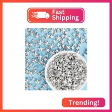 Valentine Silver Star Sugar Sprinkles, 130g Mix Size,Edible Candy Star Sprinkle