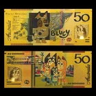 Australia 50 Dollars Gold Foil Gift Funny Banknote Muffin Cousin of Bluey Family