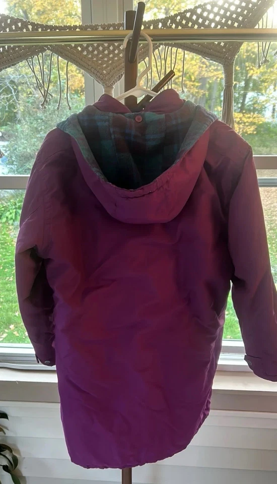 Parka con capucha forrada de lana de franela para mujer LL Bean de colección Foto 3 de 3