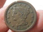 Photo of a 1853-P Large Cent from an eBay listing that sold on Jul 22, 2026