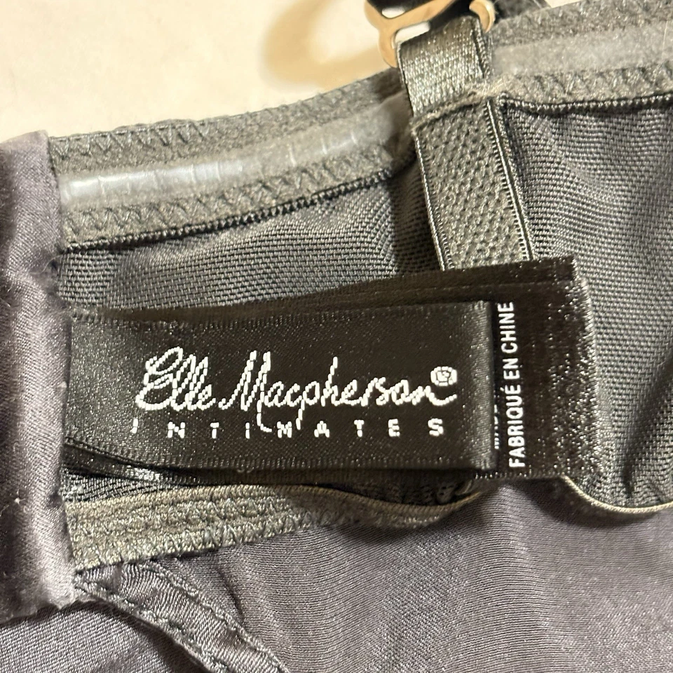 Elle Macpherson Intimates Silk Babydoll 34C Gray Pink Lace Lingerie Rare - Image 2 of 4