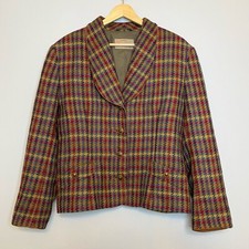 Vintage 60  s Bogner Women  s Wool Tweed Blazer Brown Sz 12 petite