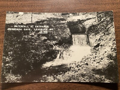 Waterfall At Entrance Of Onondaga Cave, Leasburg, Missouri Postcard