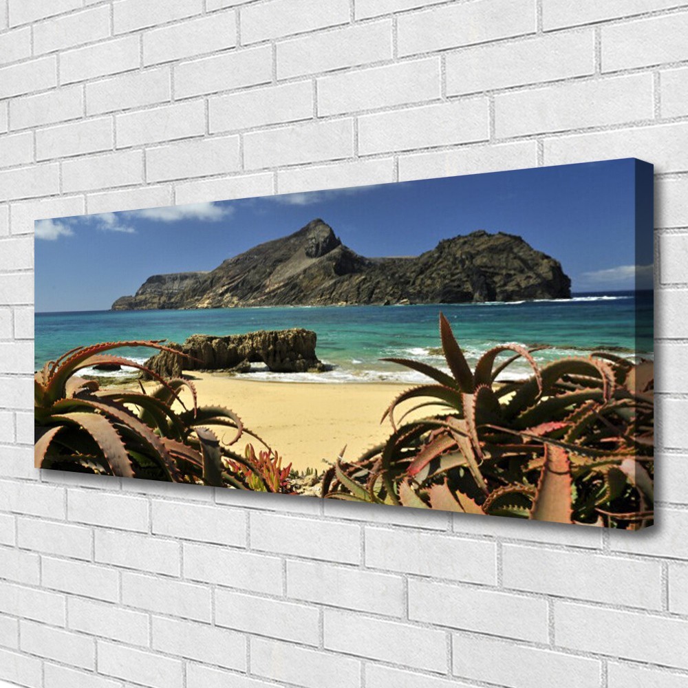 Paysage plage et mer pour agrandir l'espace avec ce tableau sur toile panoramique 125x50