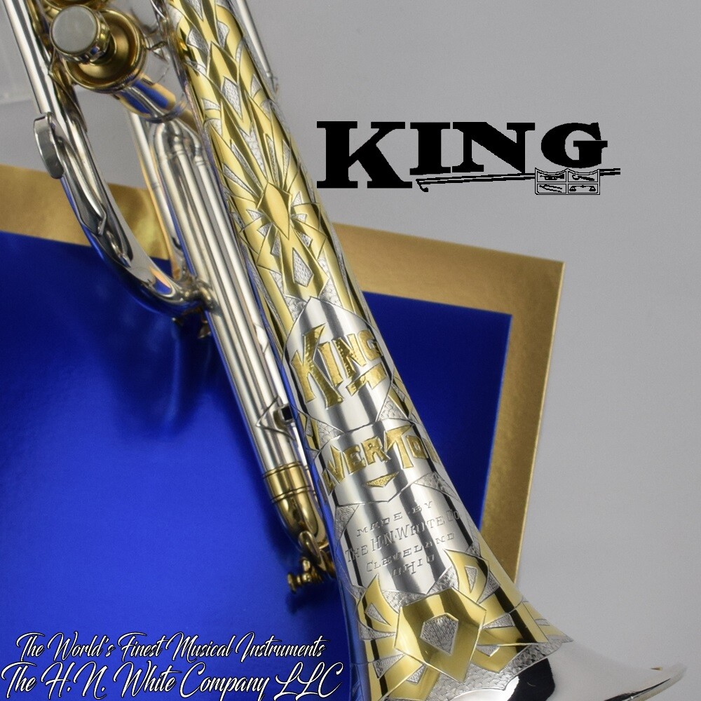 Vintage King H. N. White Silver Tone Master Model Cornet Show