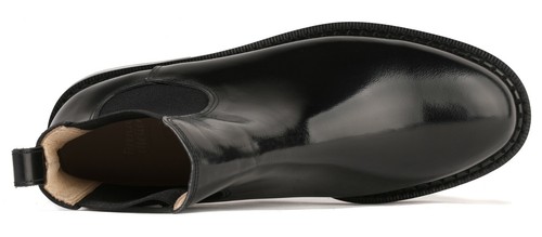 Botas Chelsea Firenze Atelier Para Hombre Cuero Negro Pulido al Tobillo Suela Vibram - Imagen 9 de 12