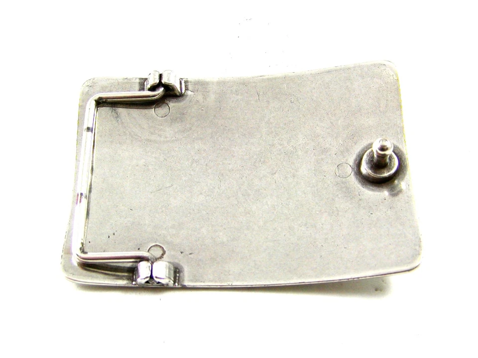 Hebilla de cinturón vintage nativo americano plata y turquesa 3" X 2" 101514 Foto 2 de 4