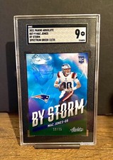 2021 Panini Absolute Mac Jones /25 By Storm RC SGC 9 Rookie Card Patriots 