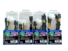 Dual 4-Pin Molex Male to Dual 8-Pin PCI-Express 2.0 Male Adapter Cable LOT OF 4