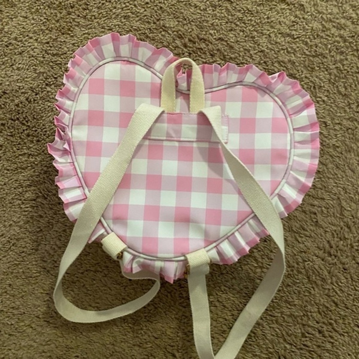Nylon Pink Gingham Ruffle Mini Backpack | eBay display picture 3