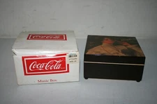 Vintage 1990 Coca-Cola Wooden Music Box Advertising Willitts Tune: Memory Coke