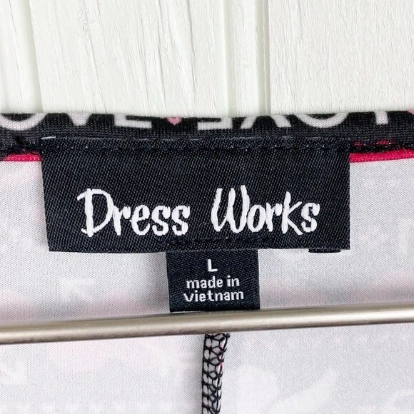 Abito da lavoro nero rosa rosso stampa San Valentino abito lavorato a maglia taglia large