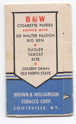 1940s B & W Cigarette Papers Brown & Williamson