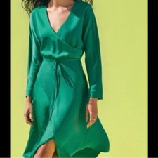 Cushnie x Target Long Sleeve Satin Special Occasion Dress SZ 2 Emerald Green NEW