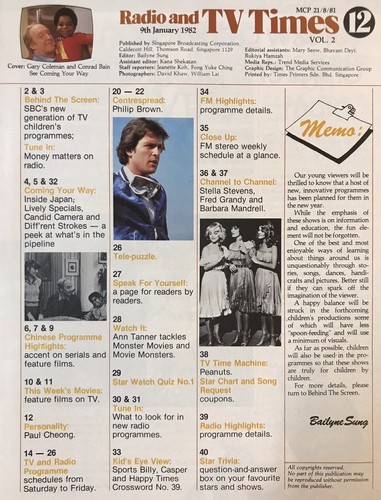 1982 Jan #12 Singapore Radio & TV Times Magazine Gary Coleman Conrad Bain - Picture 3 of 5