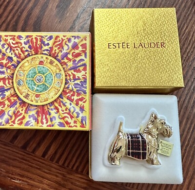 Rare Vintage Estee Lauder Scottie Dog Compact Perfume Knowing
