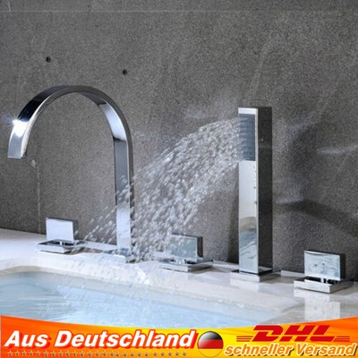 5 Loch Wannenarmatur Einhebelmischer Armatur Badewannenarmatur Wasserhahn Set 