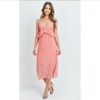 ladies peach dress The Long Alexis Dress in Peach M