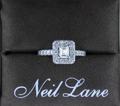 Neil Lane Diamond Engagement Ring Emerald Cut 1.375 tcw I SI1 14k
