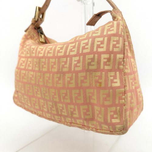 FENDI Zucchino Mini Pouch Handtasche Pink Canvas Authentic - Bild 14 von 24
