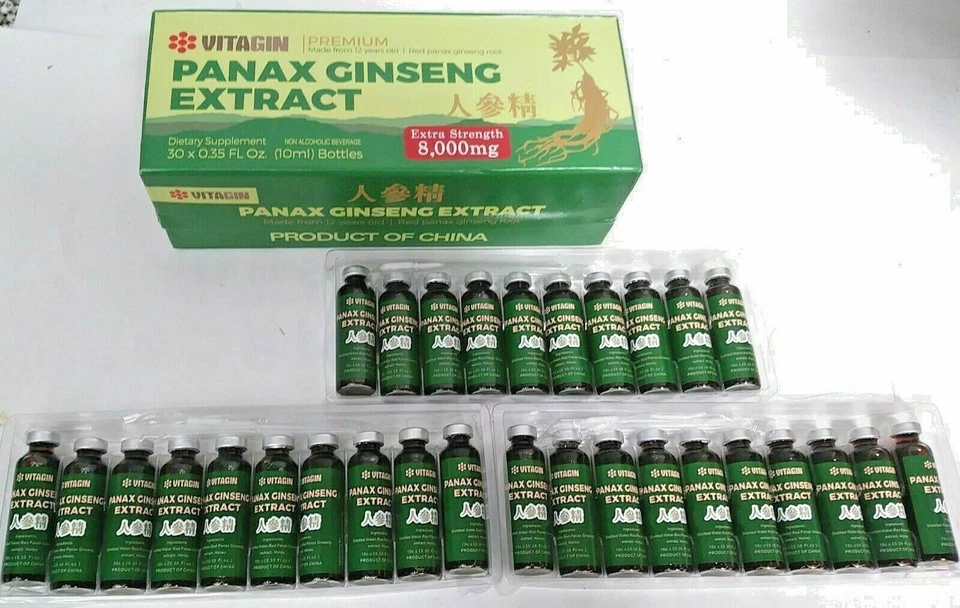 Extracto de Ginseng Rojo PANAX Premium de Raíces de 12 Años 8000 Mg 2 Caja 60 Botellas Foto 4 de 4