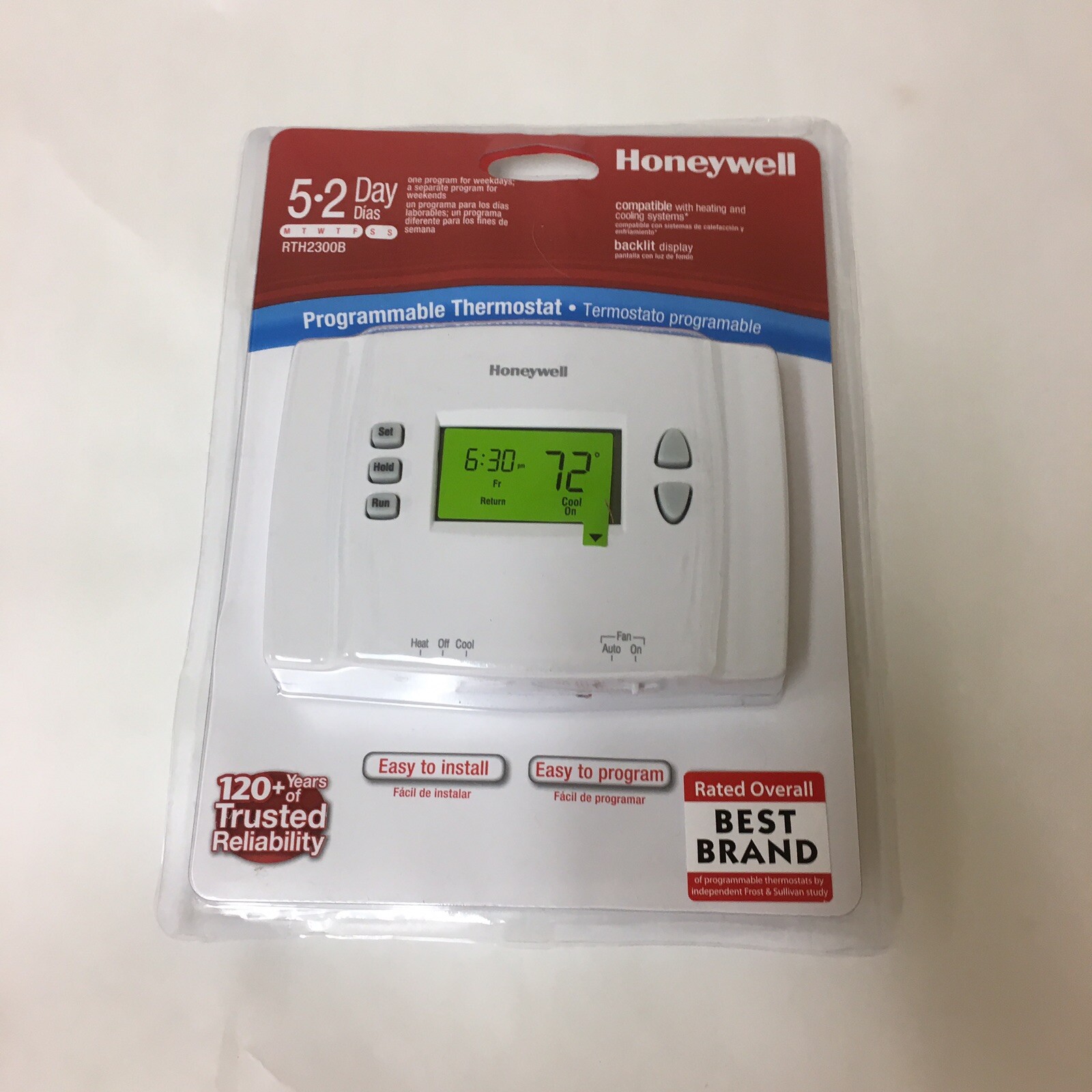 Honeywell RTH2410B 511 Day Programmable Thermostat White 8526730661