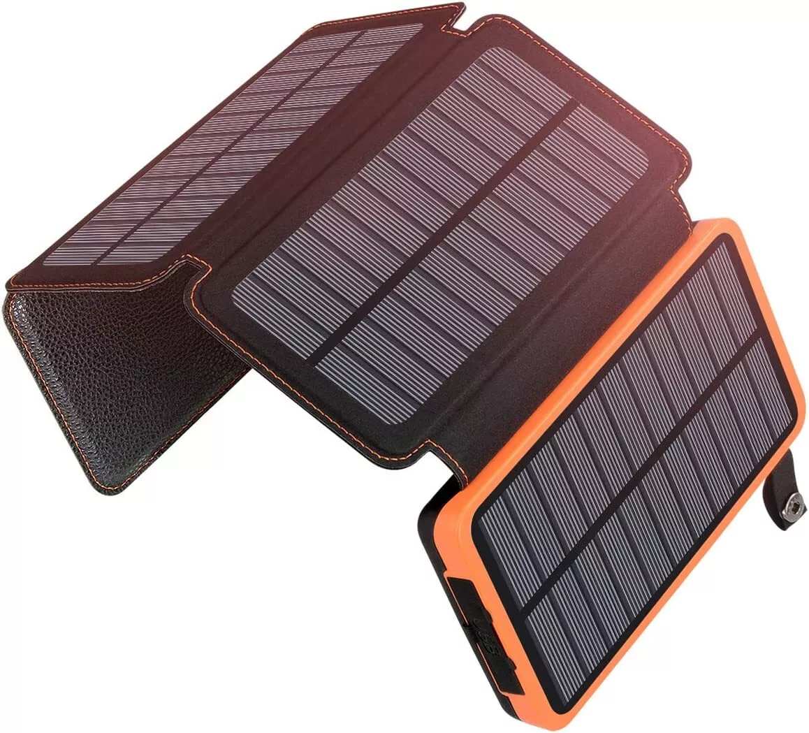 A ADDTOP Solar Charger Power Bank 25000mAh Fast Charging Portable Charger wit