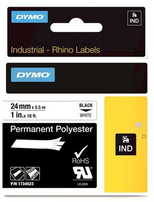 BANDDAUERWELLE POLY SCHWARZ AUF WEISS 24 MM, BÜRO VERBRAUCHSMATERIAL ETIKETTENDRUCKER TA FÜR DYMO