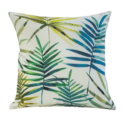 Tropical Teal Blue and Green Palm Leaf Cushion. 17x17" Double Sided. 100 Cotton eBay