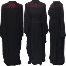 Black Butterfly Abaya Farasha Jalabiya Arab Dress With Stone Works