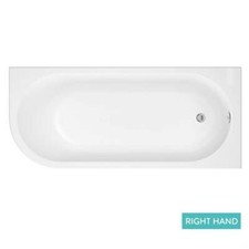 J-Shaped RH LH Shower Bath Curved Corner Back To Wall Front Panel-Leg Pack- 1700