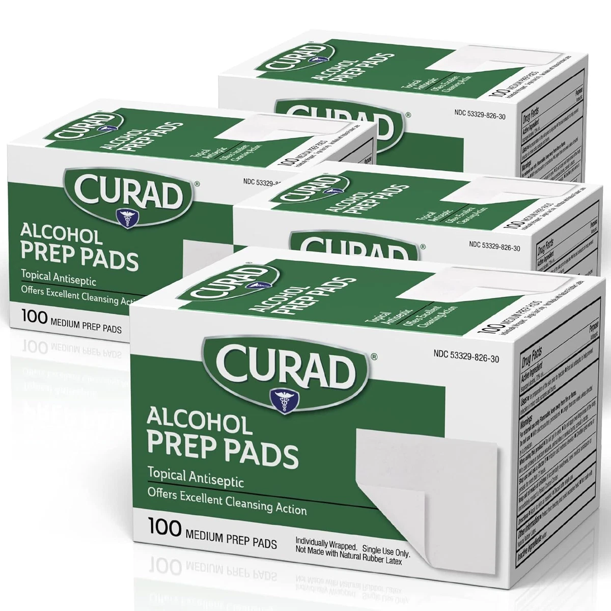 CURAD Alcohol Prep Pads (Pack Of 4 Boxes) 400 Pieces Of Medium Isopropyl Alcoh E - Foto 8
