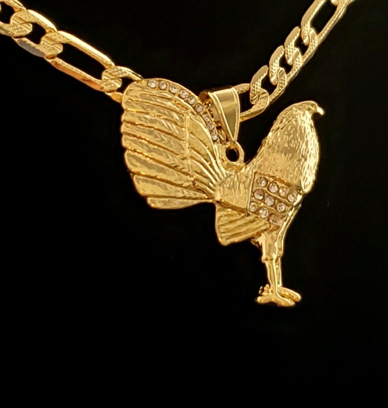 Malverde weed 3 Gold plated necklace cadena figaro chain Pendant oro l – Mhpmexicanarts