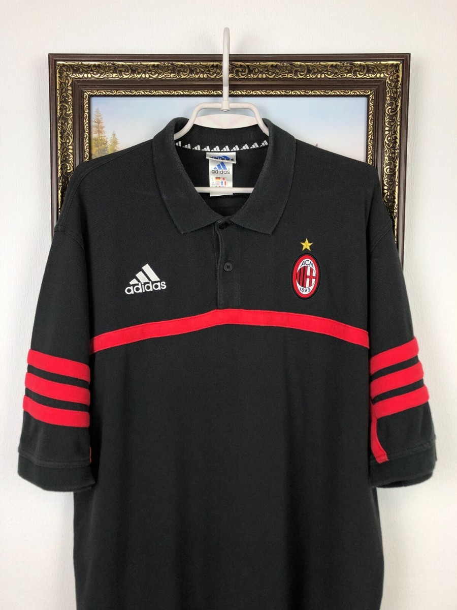 Vintage 90's Adidas AC MIlan Football Shirt Soccer Train Jersey