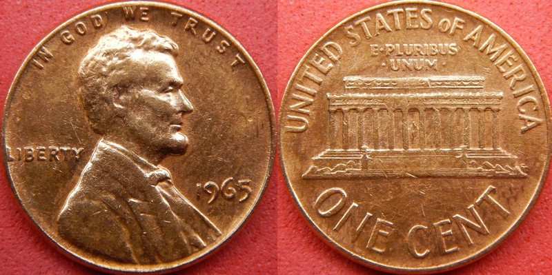 1965 Lincoln Memorial Cent / Penny / AU.