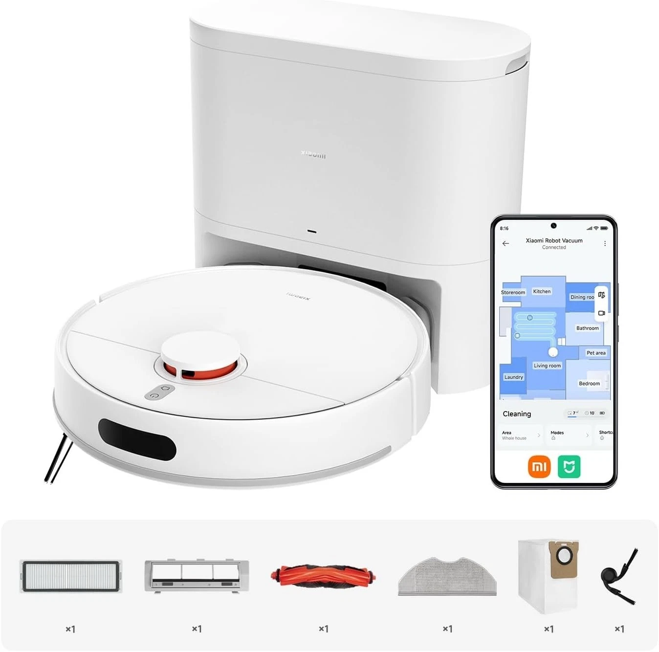 Robot Vacuum H40 10000Pa powerful suction LDS Navigation Smart Mapping