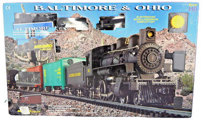 MEHANO train line H0 Baltimore & Ohio Dampflok mit Güterzug Komplettset