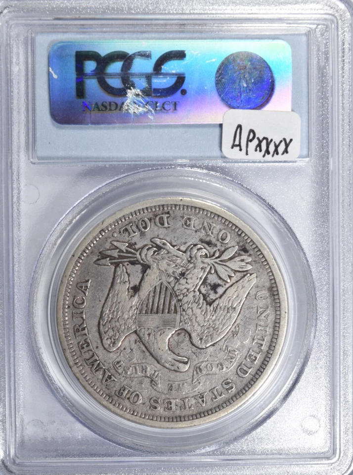 1871 SEATED LIBERTY DOLLAR ~ NICE BOLD PROBLEM-FREE PCGS VF20! - Image 2 of 4
