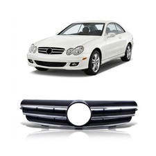 K&uuml;hlergrill Schwarz gl&auml;nzend & Chrom passend f&uuml;r Mercedes-Benz CLK W209 2002-200