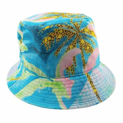 [CELINE bucket hat tropical M size blue cotton]